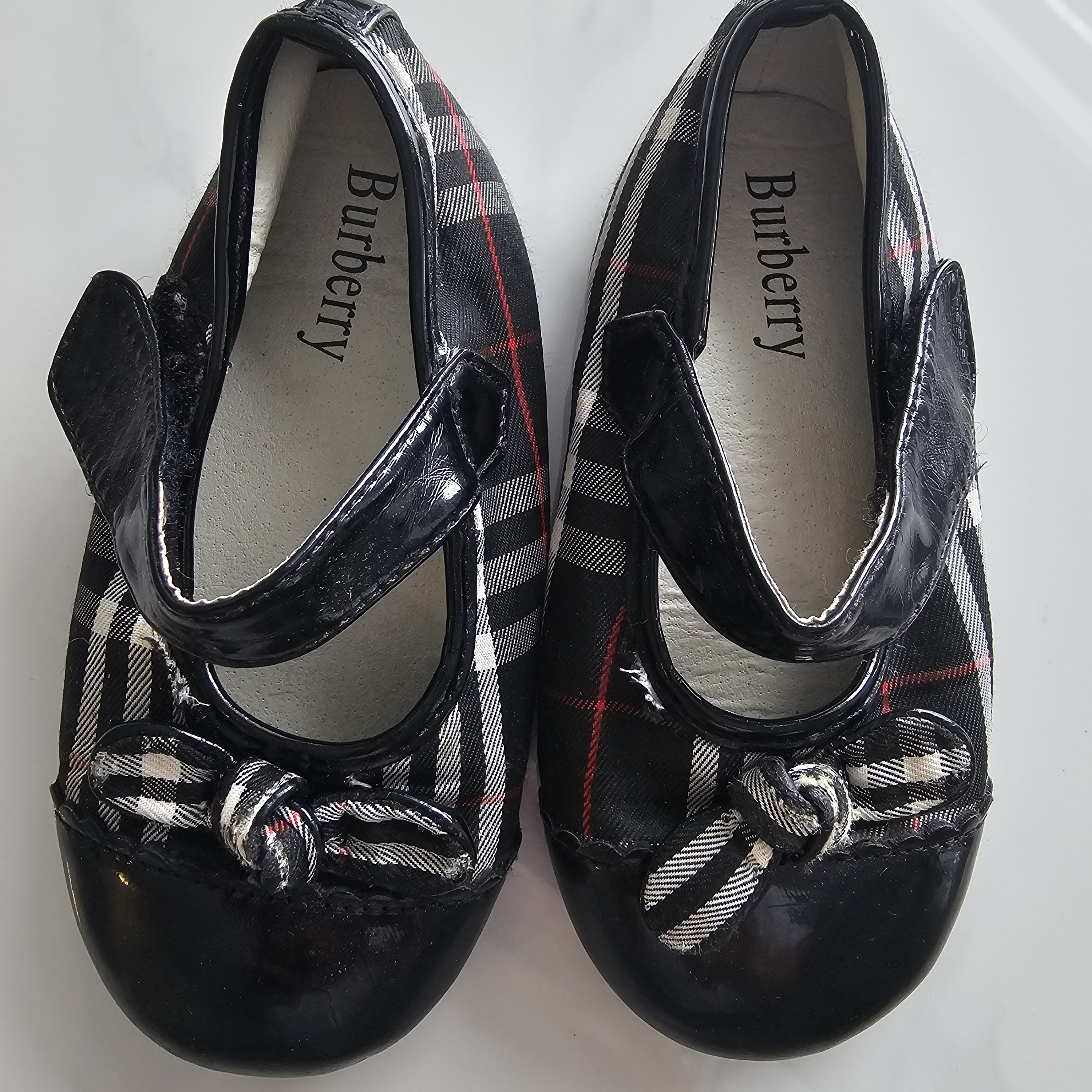 Burberry Black Plaid Kids Shoes